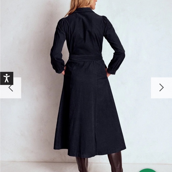 Boden Clara Cord Midi Women’s Dress Midnight Blue Size 12 R - Picture 9 of 16